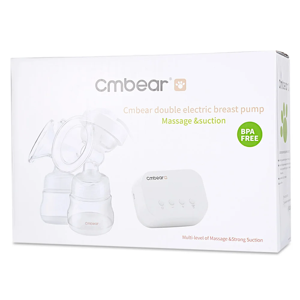 Cmbear BPA свободный Электрический двойной молокоотсос с молочной бутылкой для