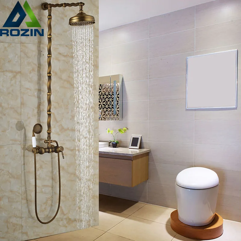 Набор смесителей для душа в стиле ретро настенный кран горячей и холодной воды