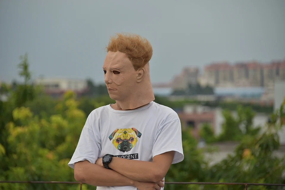 Страшная маска майклмайерса страшный фильм Хэллоуин косплей взрослая латексная