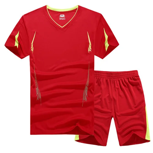 red red XIYOUNIAO нового размера плюс M~ 8XL, 9XL мужские футболки наборы мужской спортивный костюм летние быстросохнущие футболки Мужская спортивная одежда спортивный костюм - Цвет: red red