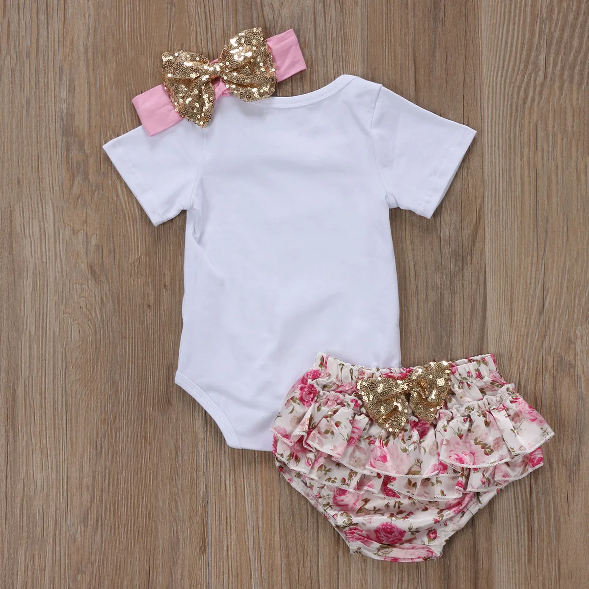 Toddler Baby Girls Romper Jumpsuit Skirts Pants Headband Clothes Outfits Set Infant Newborn Girl Print Brief Soft Clothing |
