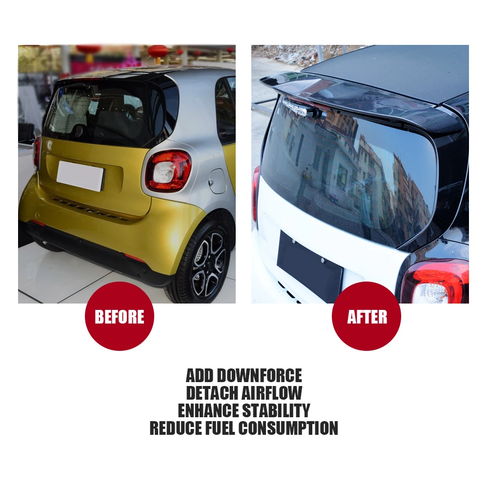 Для Mercedes-Benz Smart Fortwo купе 2 двери 2016 2017 спойлер на заднюю крышу из углеродного