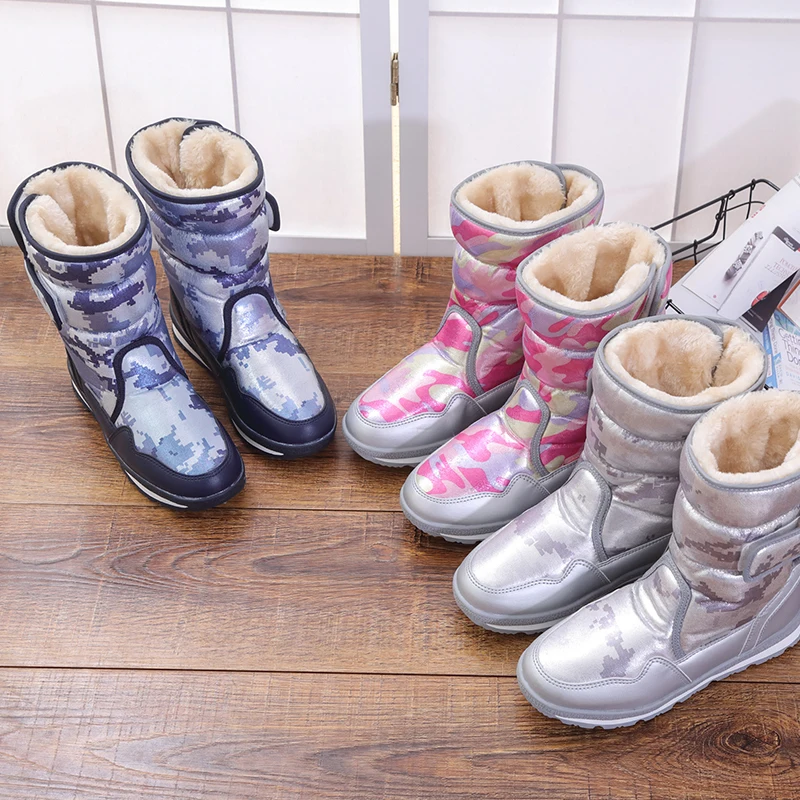 Водонепроницаемые зимние ботинки Detector для мальчиков и девочек уличные теплые