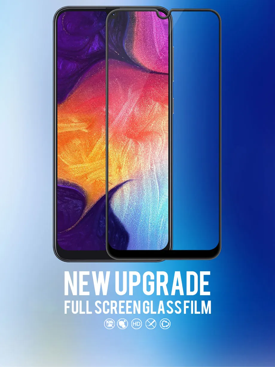 Изогнутое закаленное стекло 9D с полным покрытием защитная пленка для Samsung A10 A20 A30