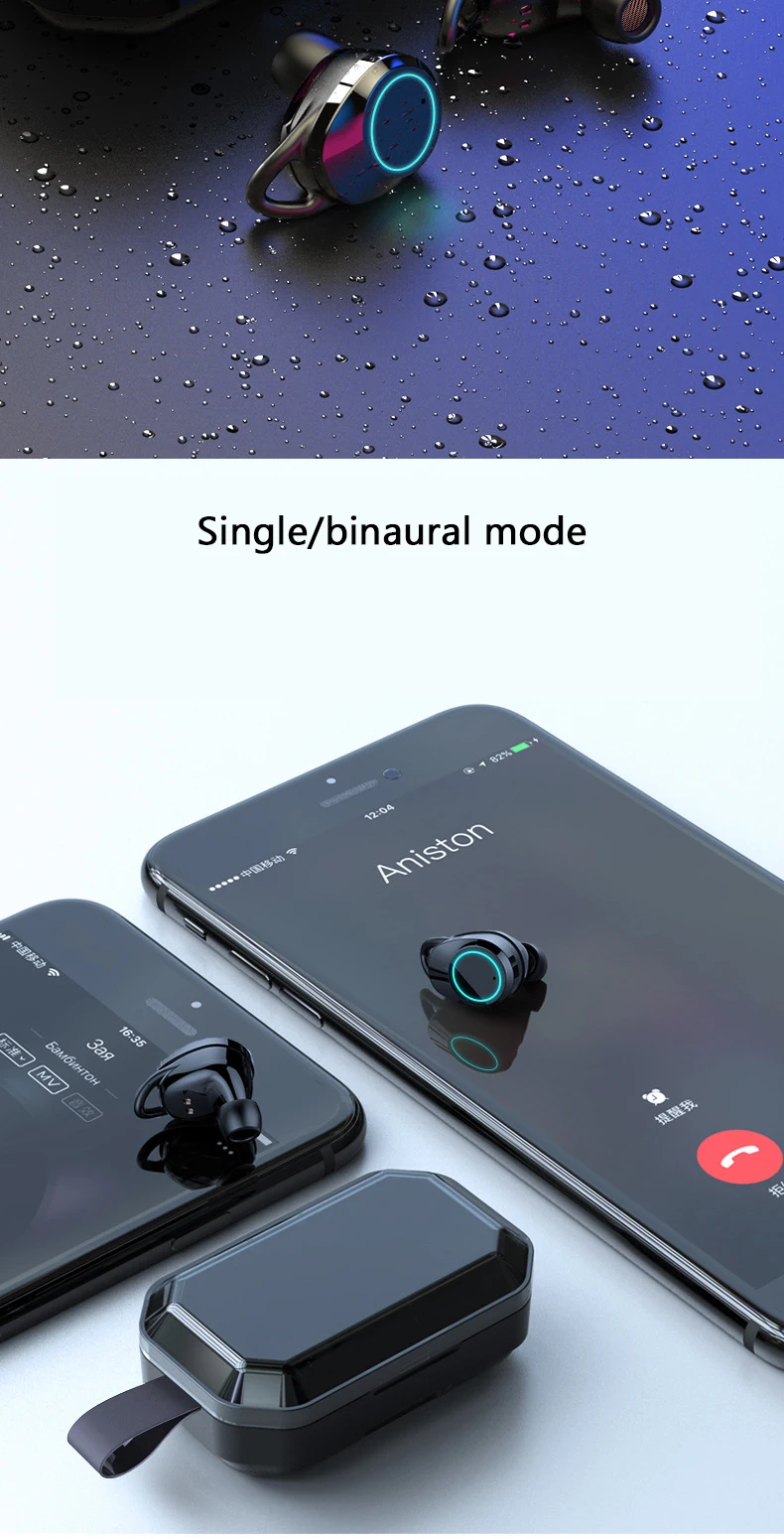 Наушники TWS с сенсорным управлением bluetooth V5.0 TWS True беспроводные наушники HiFi стерео двусторонние звонки спортивные наушники гарнитуры