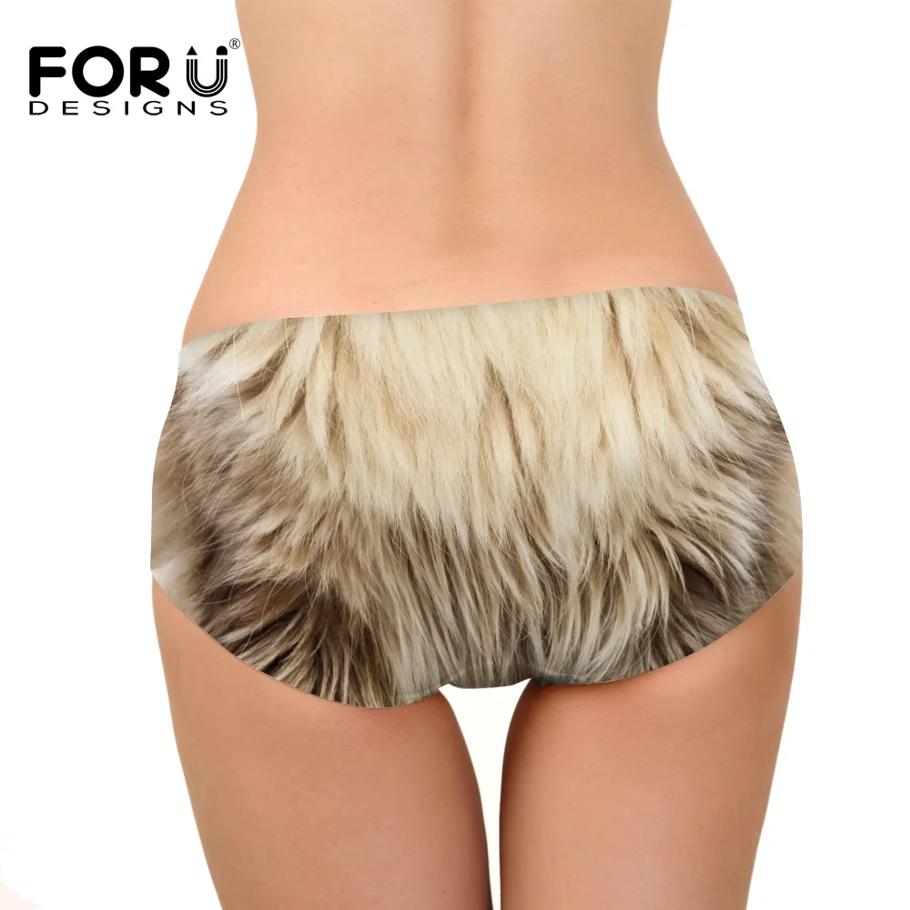 Женские бесшовные трусики FORUDESIGNS с 3d рисунком животных кошек совы киски собак