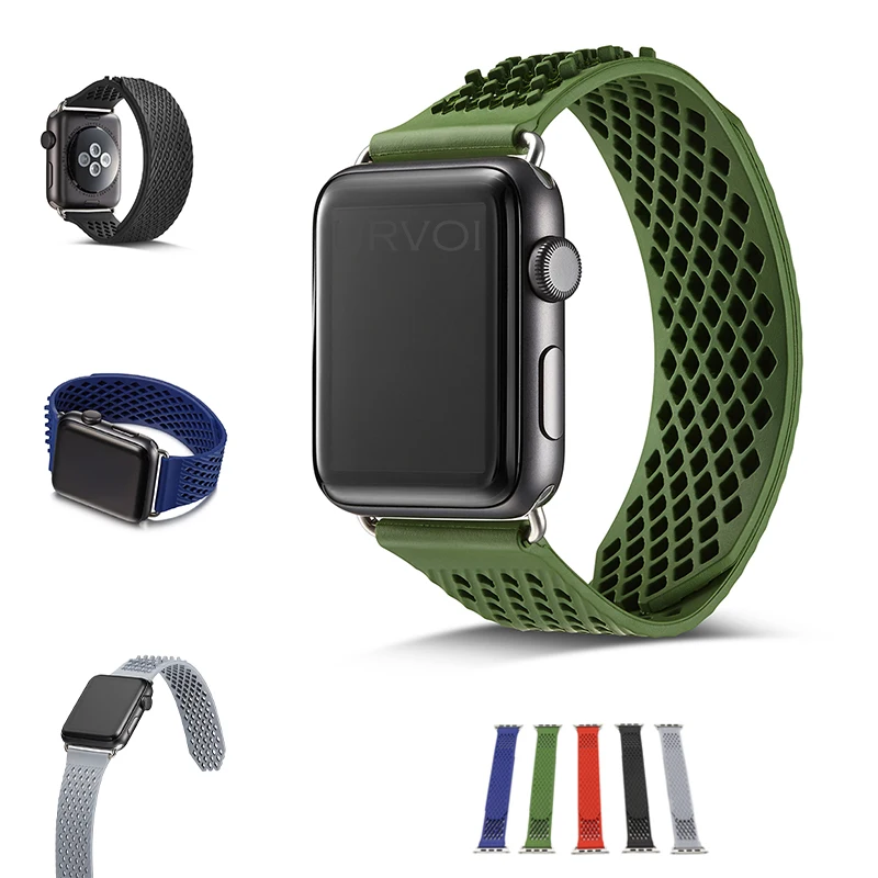 URVOI фторэластомер ремешок для apple watch series 1 2 3 iWatch мягкий силиконовый сменный