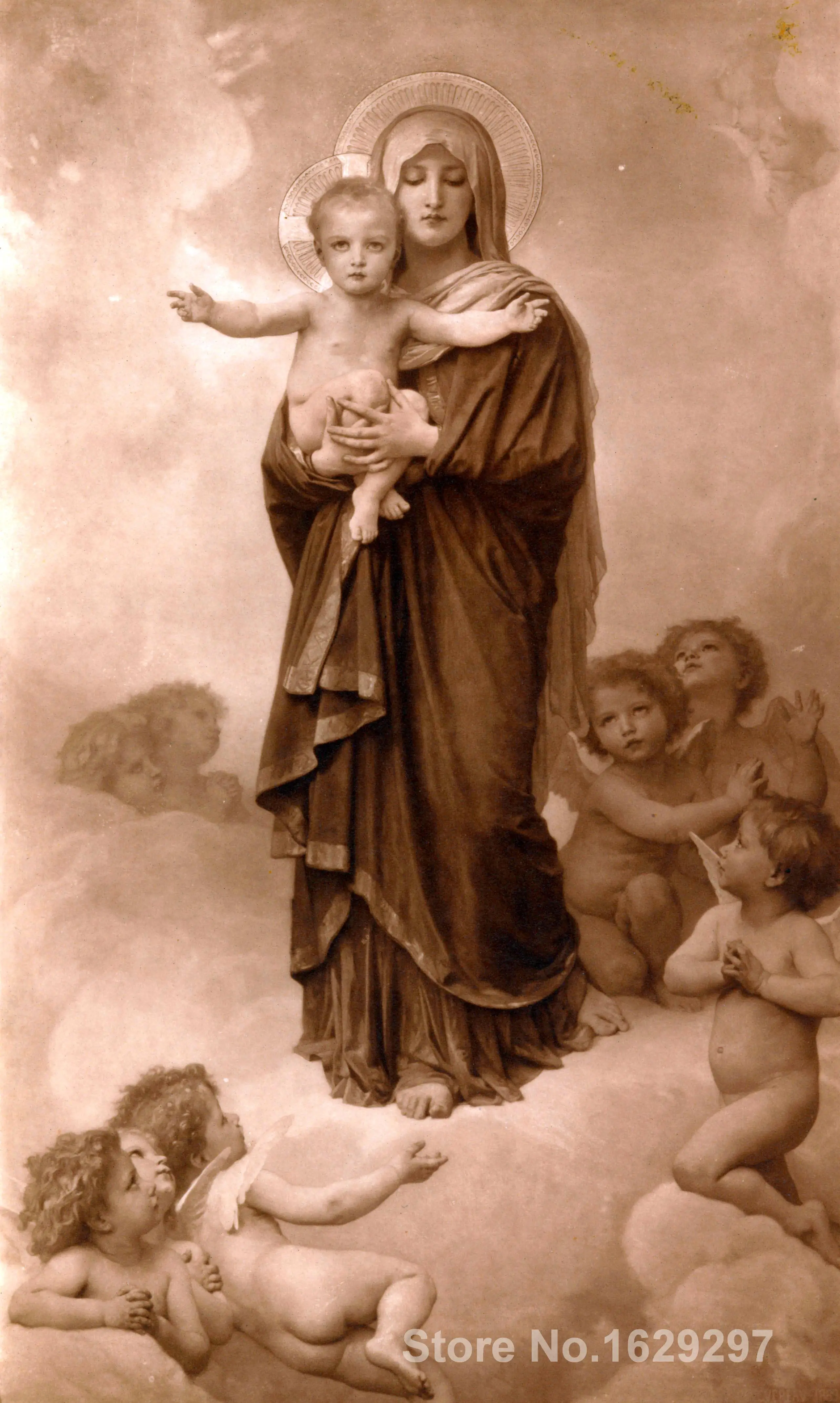 Koop Wall Art Onze Dame Van De Engelen William Adolphe Bouguereau Schilderijen Handgeschilderde Hoge Kwaliteit