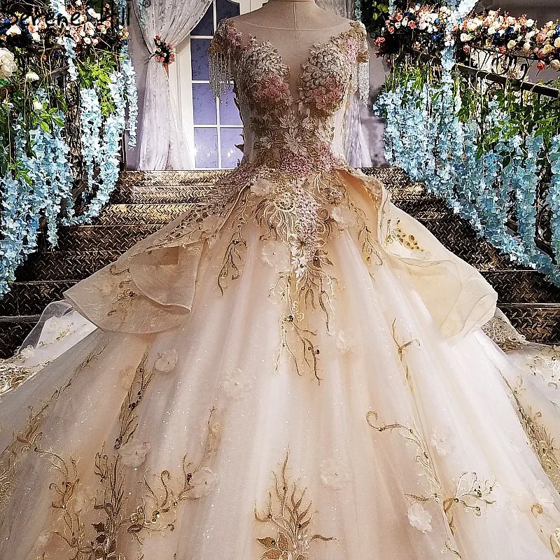 2020 Вышивка Цветы сексуальные свадебные платья без рукавов свадебное платье из