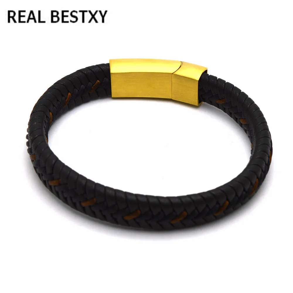 REALBESTXY Black Leather Bangle Cord Bracelets with magnetic Clasp DIY Women Men Jewelry Findings leather bracelet men | Украшения и