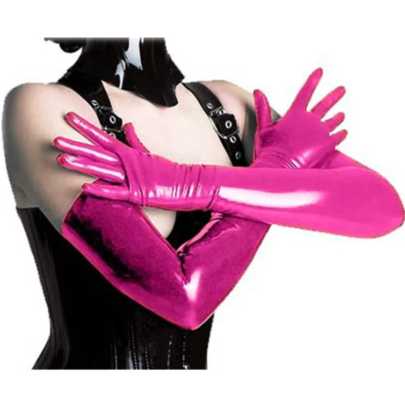 Сексуальные Длинные латексные перчатки wetlook, женские панк фетиш, Искусственные кожаные перчатки, Клубная одежда, сексуальный комбинезон, Горячая Эротика, косплей, нижнее белье, костюмы