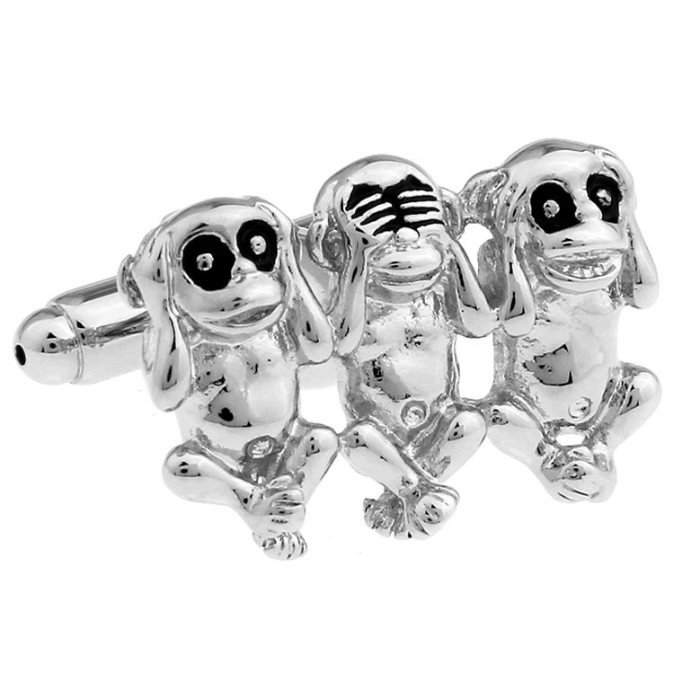 Мужская тройка Wise Monkeys запонка Медь Материал черный цвет