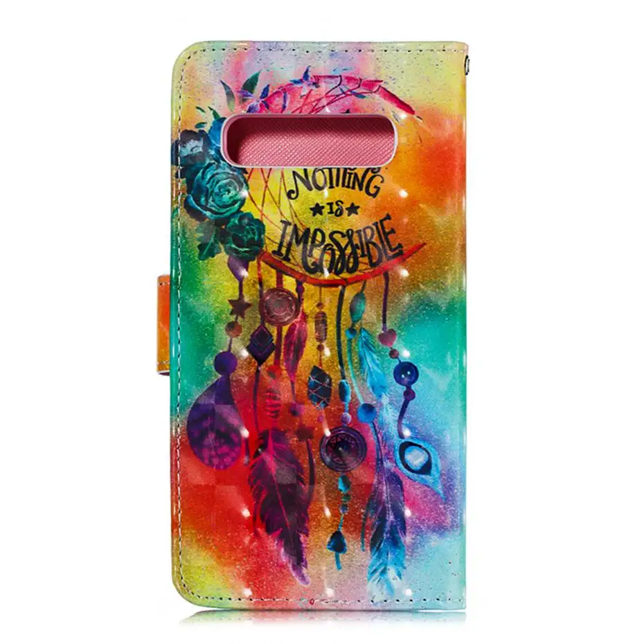 Кожаный чехол-книжка с рисунком для Samsung Galaxy S8 S9 S10 S10E Plus A20 A30 A40 A50 A70 M10 M20 M30 J3 J4 J6 J7 A6