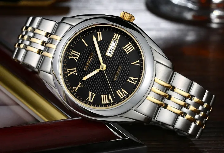 Часы мужские Sangdo автоматические деловые роскошные с автоподзаводом римским