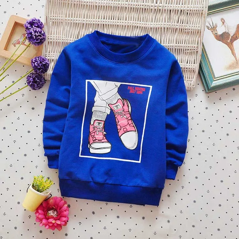 Autumn spring Casual Children clothing boys baby's cartoon print o-neck long sleeve t-shirt Y2487 |
