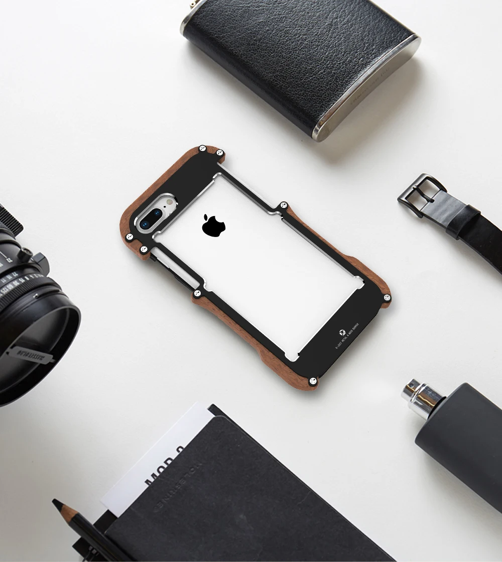 Для iPhone X 7 6 8 Plus чехол из натурального дерева для XS 5 дюйма XR 1 Max Алюминиевый