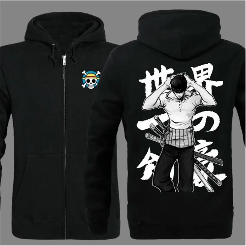 Осенне-зимняя куртка на молнии пальто мультипликационная анимация Roronoa Зоро