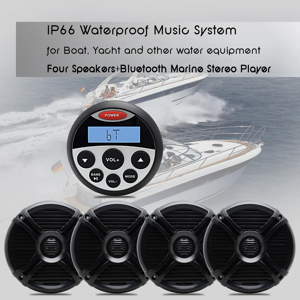 Морской Стерео Лодка аудио Водонепроницаемый радио 6.5 &quotВодонепроницаемый