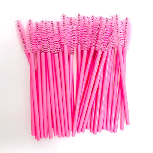 50 pcs 50 шт Одноразовые микро-расчески для ресниц, набор для макияжа, кисти для наращивания ресниц, аппликатор для туши, палочка для ресниц, кисть для бровей - Handle Color: 50 pcs