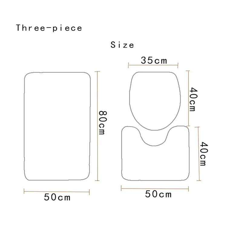 Free Shipping Rose and Tree Casa De Banho Banyo Bathroom Carpet Toilet Bath Mat Set Non Slip Tapis Salle De Bain Alfombra Bano