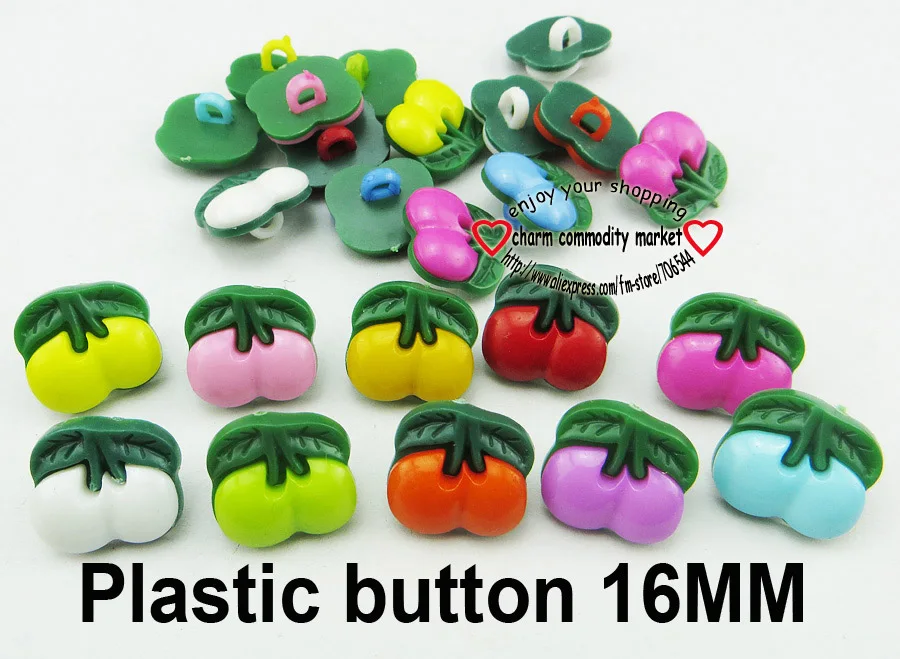 50 шт. красные вишневые пуговицы фруктовые Окрашенные Пластиковые кнопки пальто