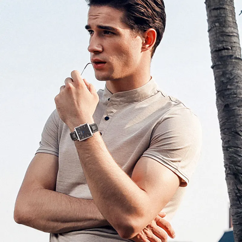 Часы наручные Bestdon Мужские кварцевые с квадратным циферблатом роскошные