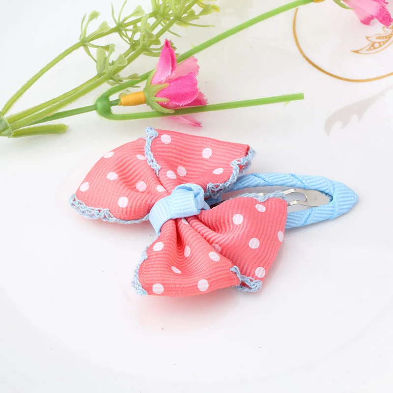 Fashion Cute Hair Clips Girls Accessories Ribbon Candy Kids Bowknot Hairpins Point Dot Flower Colors Barrettes | Детская одежда и
