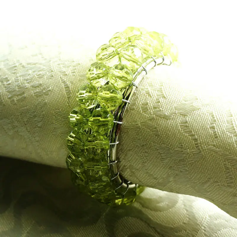 Кольца для салфеток с зелеными кристаллами свадебный декоративный держатель