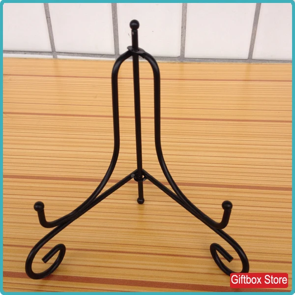 

Black wrought iron plate bracket desktop dish holder decorate crafts display rack