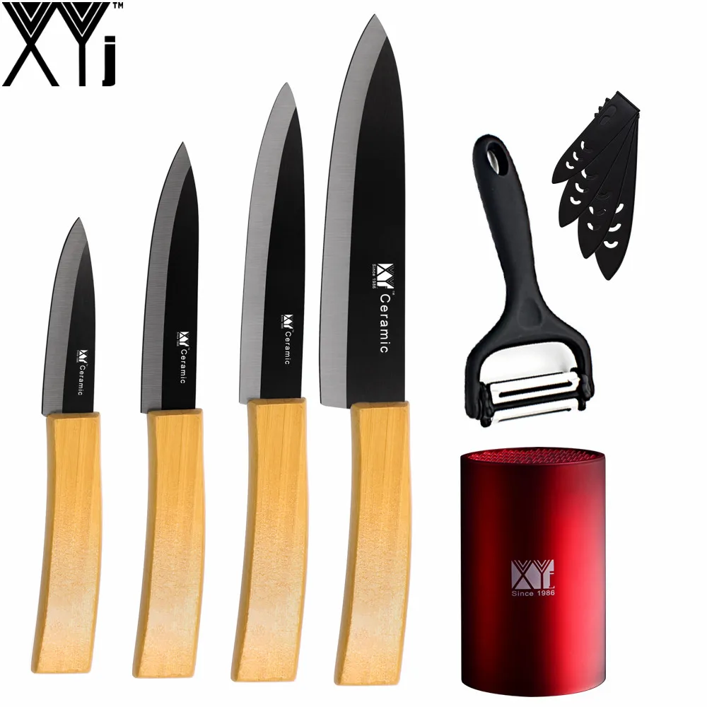 Набор кухонный нож XYj Sharp керамических ножей 3 дюймов 4 5 6 + многоцелевой держатель