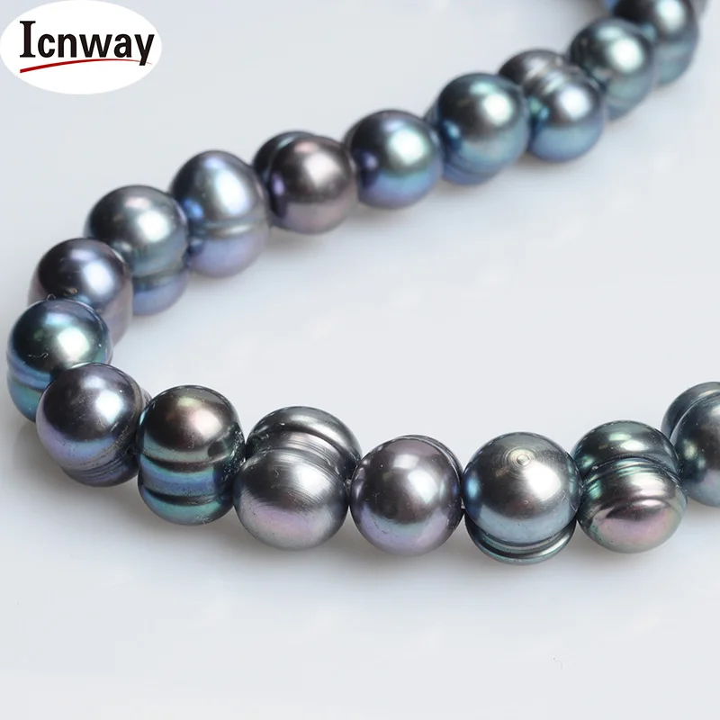 Натуральный черный пресноводный жемчуг 9-10 мм для изготовления ювелирных изделий