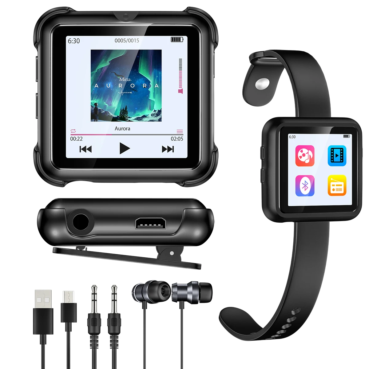 Mp3-плеер с Bluetooth 16 Гб FM радио HiFi музыкальный плеер высокого разрешения без потерь Walkman аудио с видео электронная книга Запись 8 Гб