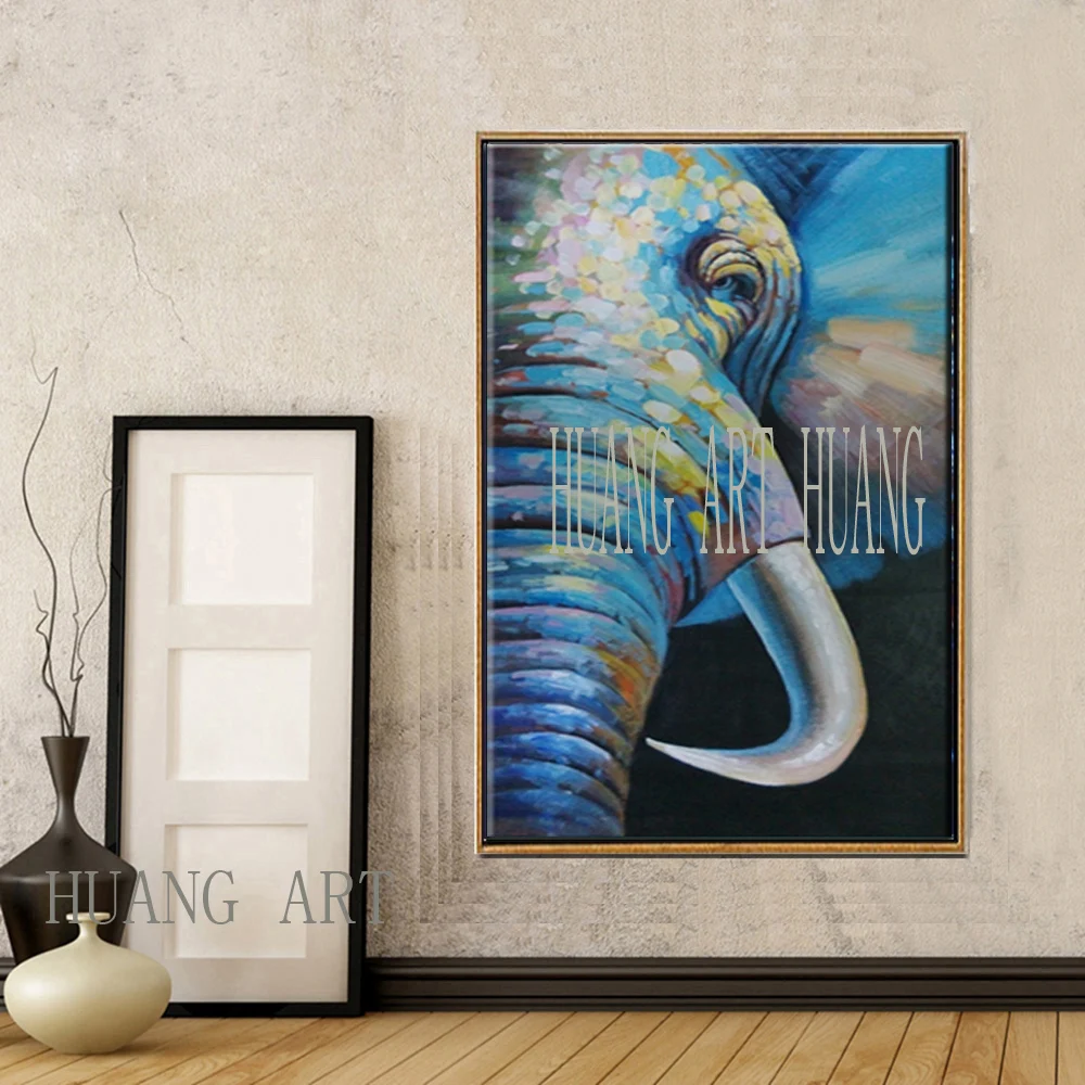 

New Arrivals Handmade High Quality Special Animal Elephant Ganesh Oil Painting on Canvas Handmade Indian God Ganesh Oil Painting