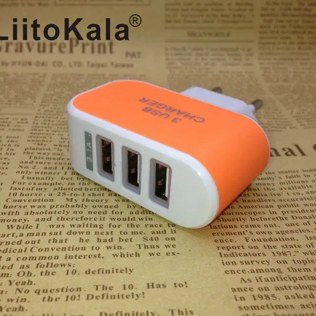 Сетевое зарядное устройство LiitoKala с USB разъемом 5 В 3 А 2 а вилкой Стандарта ЕС и