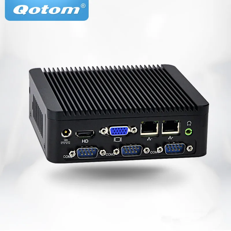 Мини ПК Qotom 4 COM Q190P/Q180P с четырехъядерным процессором celeron J1900 Dual Lan 10 Вт без