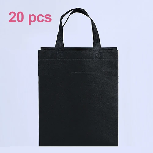 Black 20 pieces 20 шт многоразовые вечерние подарочные сумки с ручками для детей, закуски на день рождения, поделки, украшения, принадлежности, многофункциональная подарочная сумка - Цвет: Black 20 pieces