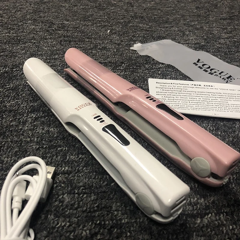 Новинка 2 в 1 беспроводной выпрямитель для волос мини Зарядка завивки Usb прямой