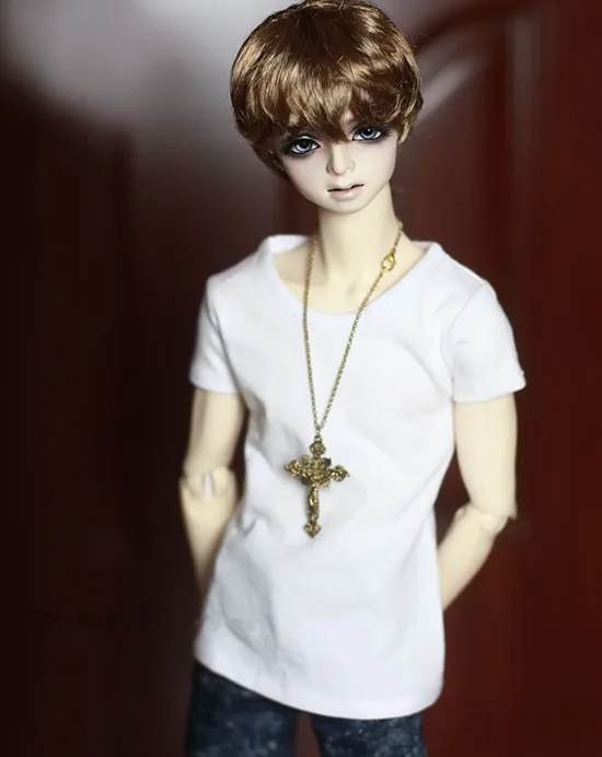 

BJD doll white Round collar short sleeved T-shirts for 1/3 1/4 BJD SD DD Uncle SSDF doll accessories