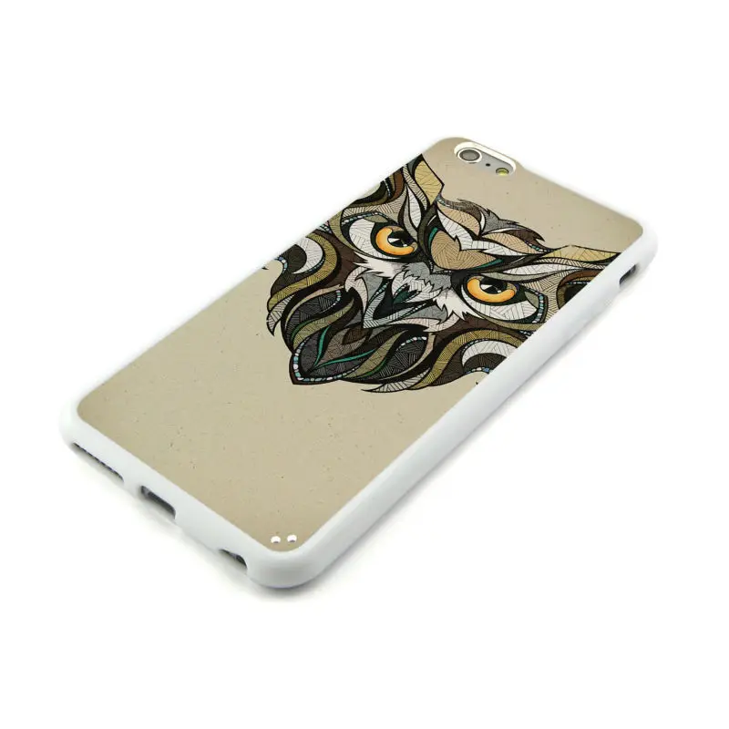 BuddiCase - Owl Animal Head Pattern Design White Frame Case for Apple iPhone 6 Plus 5.5inch |