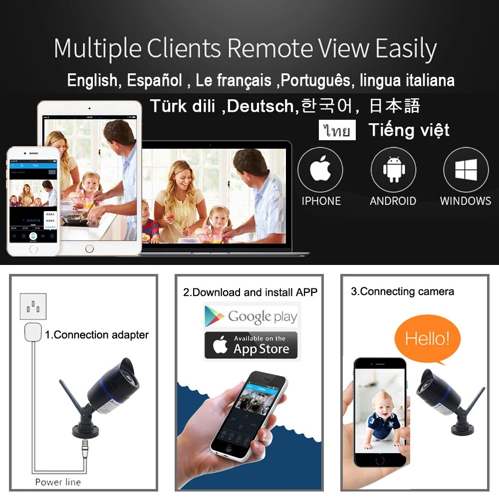 Ip Камера уличная Беспроводная с поддержкой Wi Fi 1080/960/720 пикселей 2 МП|Камеры