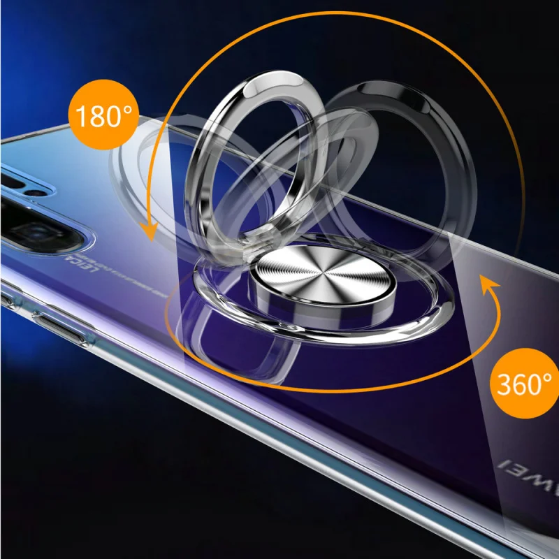 1 шт. для huawei P30 Pro P30 Lite P30 вращающийся магнитный автомобильный держатель противоударный Прозрачный чехол для huawei P20 Pro P20 Lite Nova 3E