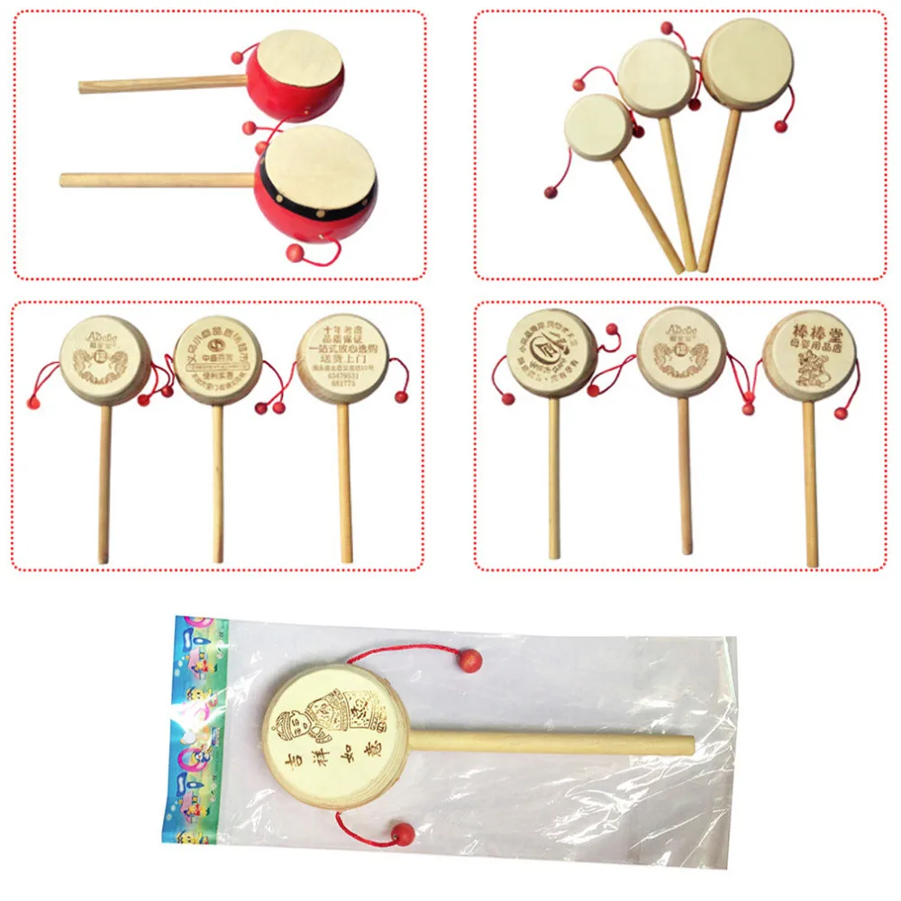 

Hot! Baby Kids Child Wood Rattle Drum Instrument Child Musical Toy Chinese Styles New Sale