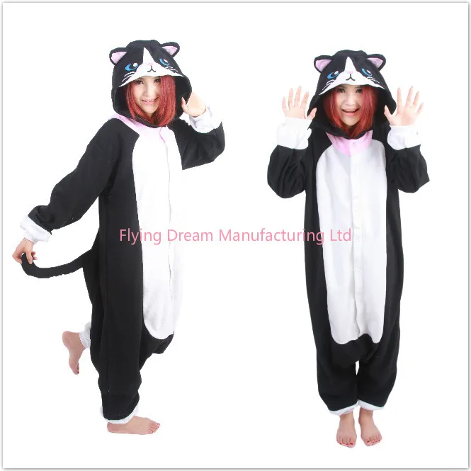 Оригинальные животные Черный кот для взрослых унисекс косплей комбинезон женщин