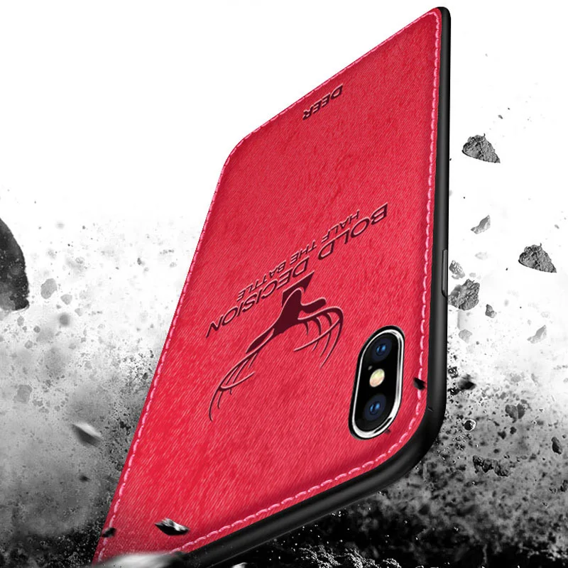 Luxuury Vertical TPU Frame Covers Case For iphone 7 8 6 6s Plus Cloth Pattern Silicone Soft Ultra Thin Phone Cover iPhone X |