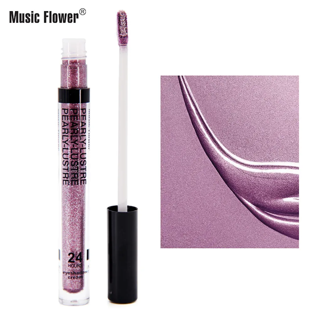 Музыка цветок блеск Водонепроницаемый Жидкий тени для век 8 видов цветов золото