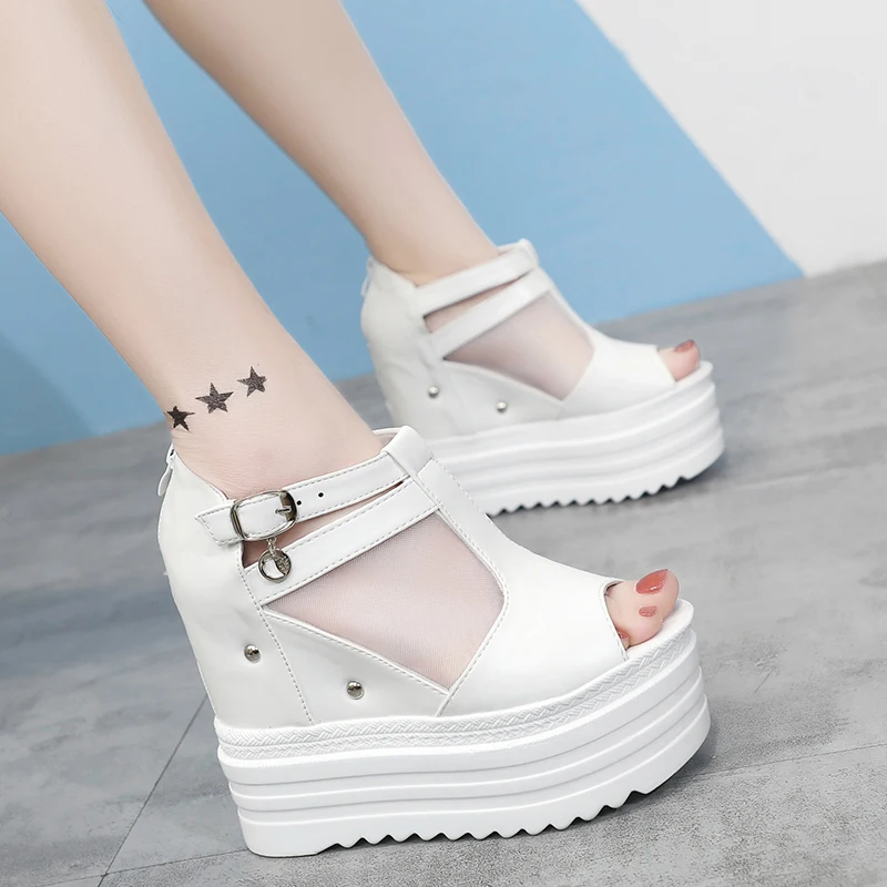 Женские босоножки в стиле Харадзюку летние сандалии на платформе 12 см