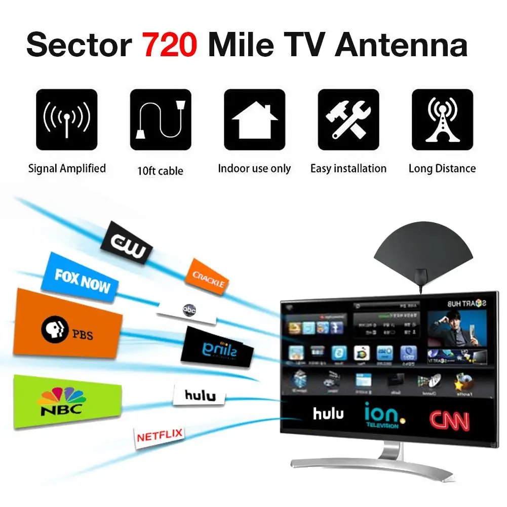 980 км DVB-T2 антенна домашняя антенна D ТВ цифровой спидометр Внутренняя антенна ТВ Т2 для домашнего декора