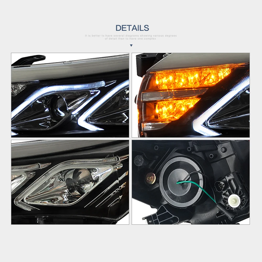 Llight светодиодный фонарь в сборе для Toyota Corolla 2014 2015 2016 2017 2018 дневные ходовые огни