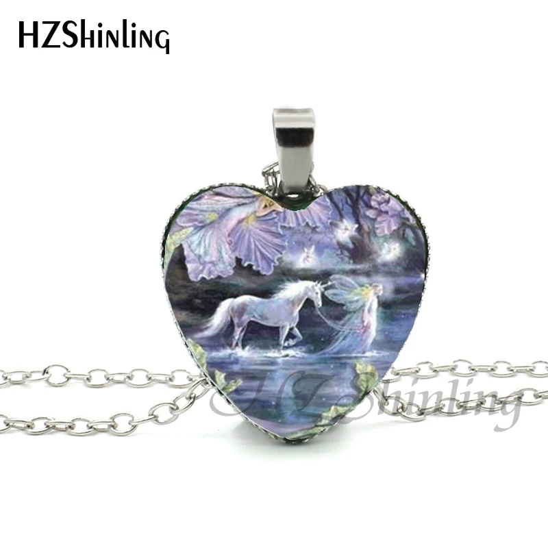 2016 новое ожерелье в форме сердца с единорогом Белое Женское Ожерелье HZ3 |
