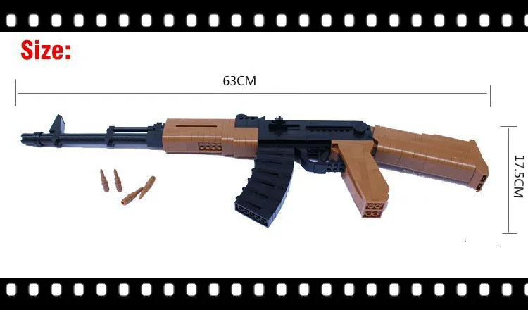 AK 47 Штурмовая винтовка оружие Модель 1:1 3D 617 шт. модель кирпичный пистолет